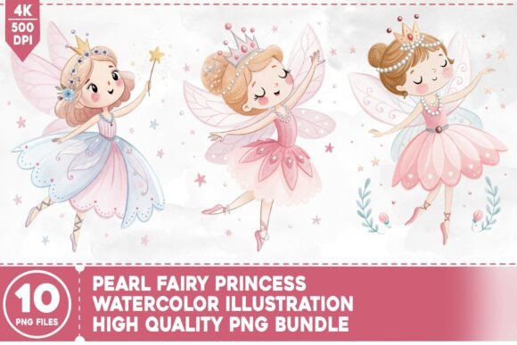Download Pearl Fairy Princess Watercolor Bundle - Pearl Collection