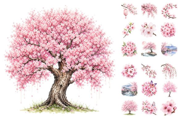 Download Watercolor Cherry Blossom, Sakura Floral - Floral Collection