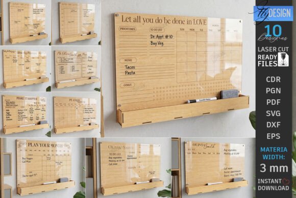 Download Acrylic Wall Planners Laser Cut Bundle - Laser cut bundle Collection