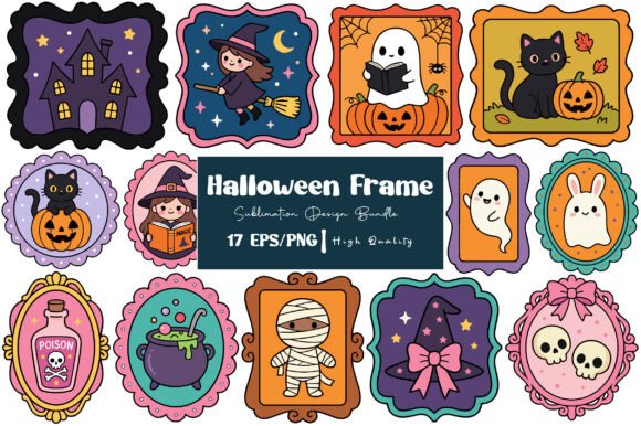 Download Coquette Cute Halloween Frame EPS PNG - Frame Collection