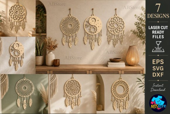 Download Boho Dreamcatcher Laser Cut Bundle - Laser cut bundle Collection