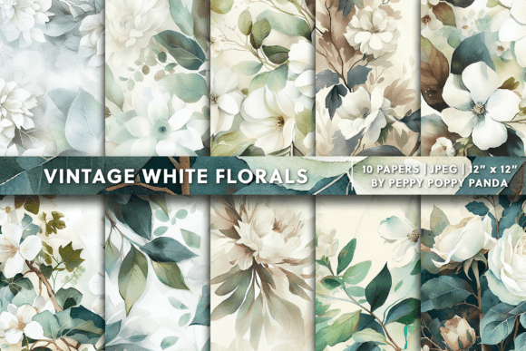 Download Vintage White Floral Background Texture - Floral Collection