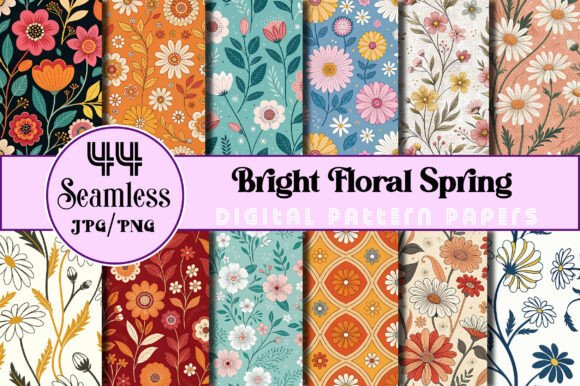 Download Seamless Bright Floral Spring Papers - Floral Collection