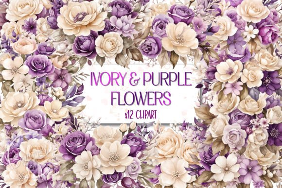 Download Watercolor Ivory &amp; Pearl Purple Flowers - Premium Resources