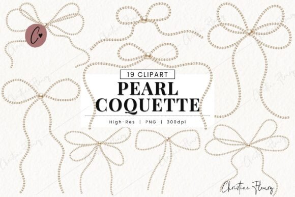 Download Pearl Coquette Bow Clipart Bundle - Pearl Collection