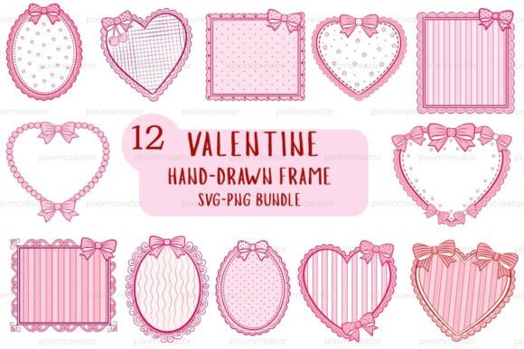 Download Hand-Drawn Valentine Frame Bundle PNG - Frame Collection