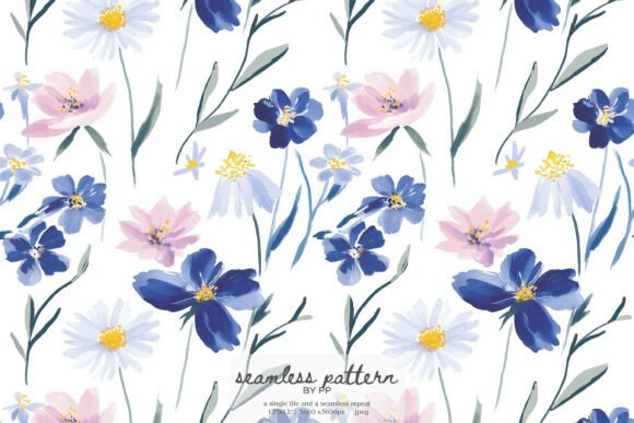Download Blue Ditsy Floral Pattern - Floral Collection