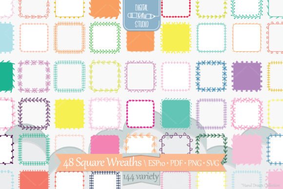 Download Color Square Wreaths | Borders, Frames - Frame Collection