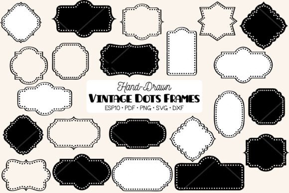 Download Vintage Frames Dots | Retro Border Label - Frame Collection