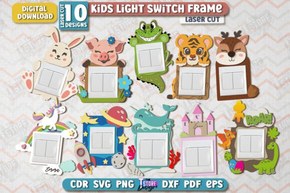 Download Kids Light Switch Frame Laser Cut Bundle - Frame Collection