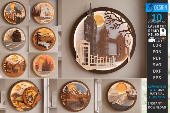Download 3D Layered Wall Decor Laser Cut Bundle - Laser cut bundle Collection
