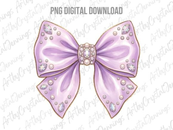 Download Lavender Coquette Pearl Bow PNG - Pearl Collection